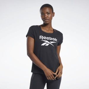 Reebok Graphic T Shirt Damen - Schwarz - DE 417-AMT